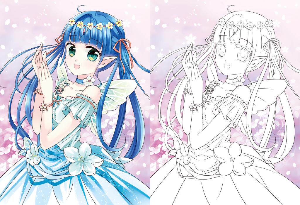 涂色画画儿童公主涂画颜色美术幼儿园笔画学画少儿艺术