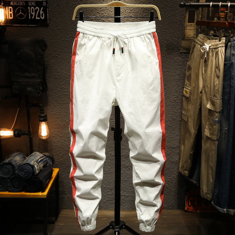 夏季新款速干裤男运动裤休闲裤子男束脚日系百搭宽松潮流九分裤