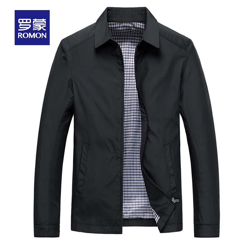 罗蒙2021年冬季加棉保暖夹克男士中年休闲爸爸装上衣服修身外套男