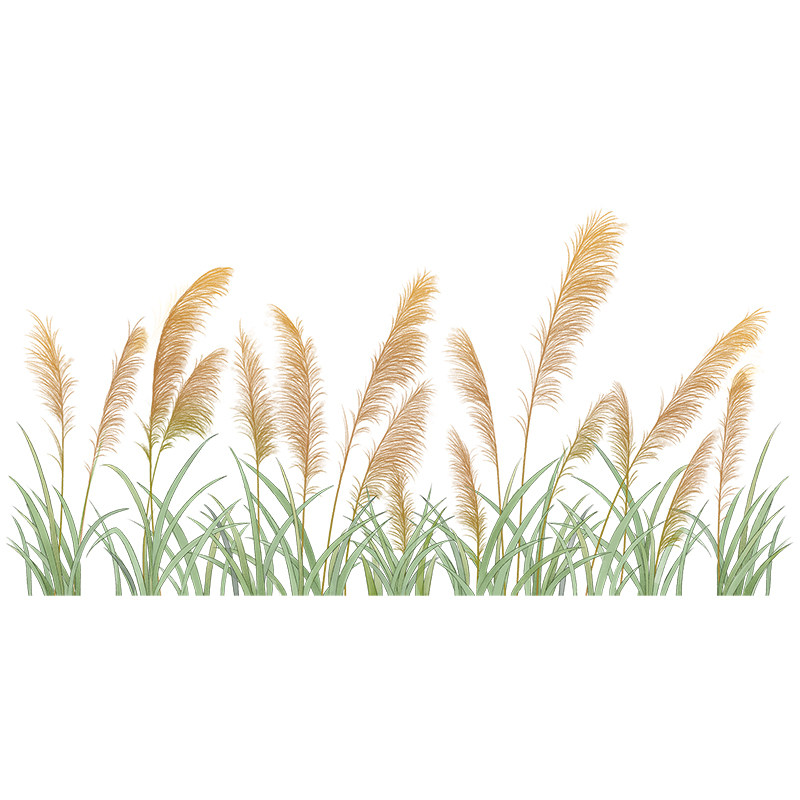 饰贴纸卧室房间温馨墙纸自粘 芦苇背景墙贴画壁纸宿舍大学生墙面装