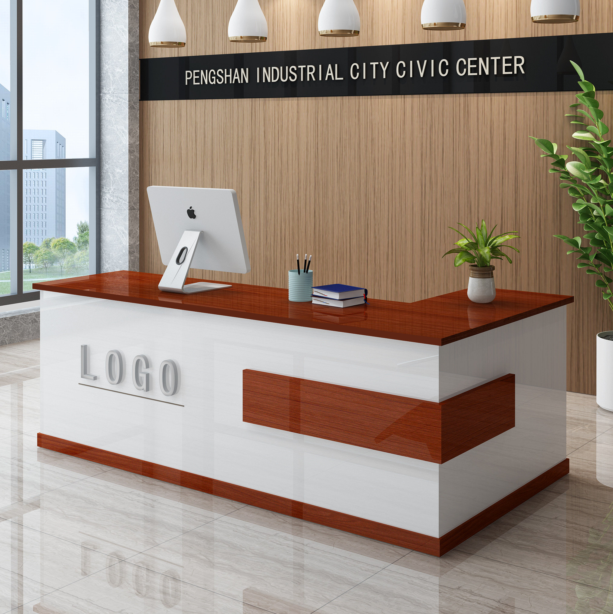 前台接待店铺收银台柜台吧台大气角烤小型简约现代收银台