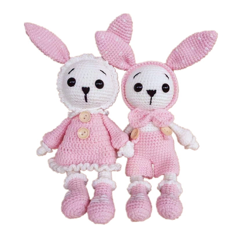 毛线玩偶钩针编织diy手工制作田园兔娃娃材料包情侣礼物包邮新品 - 工