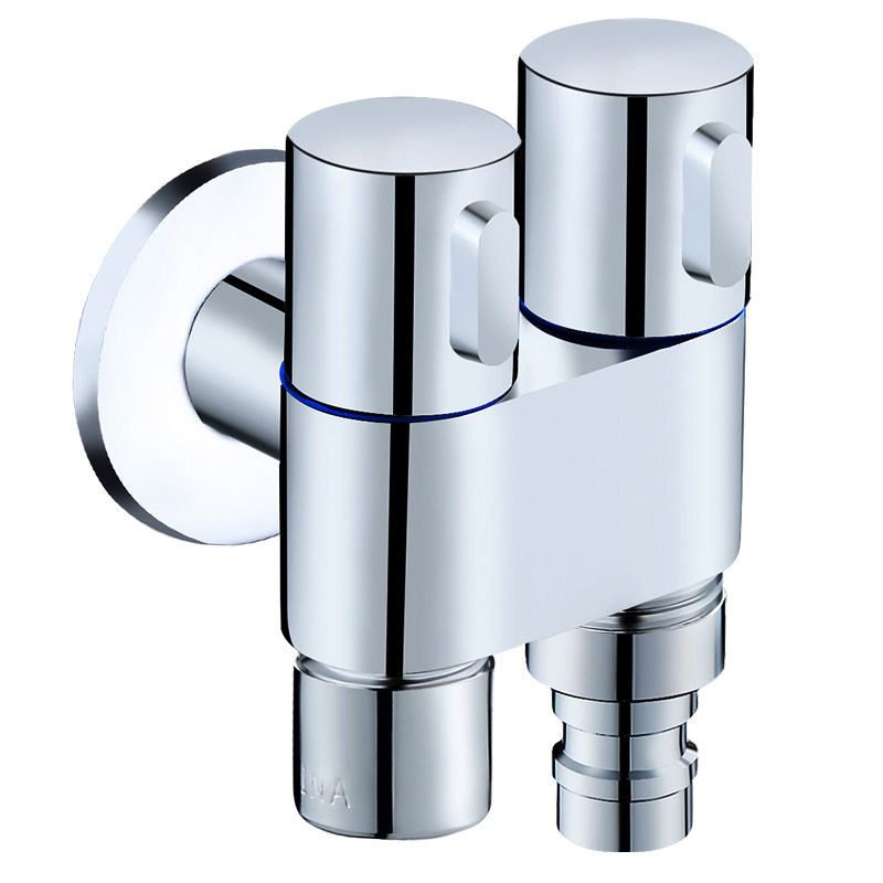 全铜一分多用水阀马桶出水控双二双双用一进角阀