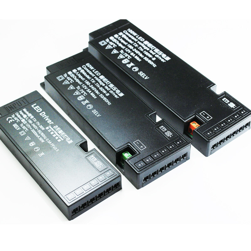 橱柜电源led专用超薄12v驱动36w60w六位杜邦照明变压器