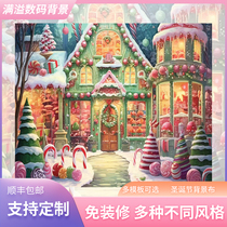 2023 Winter new Christmas theme Background 3D Cubism Christmas Oil painting Background Film Festival Childrens holiday photo