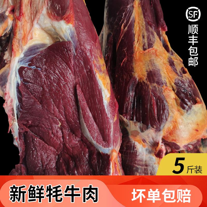 肃南新鲜牦牛肉牛腿肉纯瘦肉农家散养现杀健身低脂牛肉真空5斤装