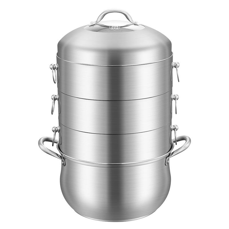 高效节能蒸锅304不锈钢蒸饭锅无孔蒸锅多层节能蒸笼隔水蒸煮家用