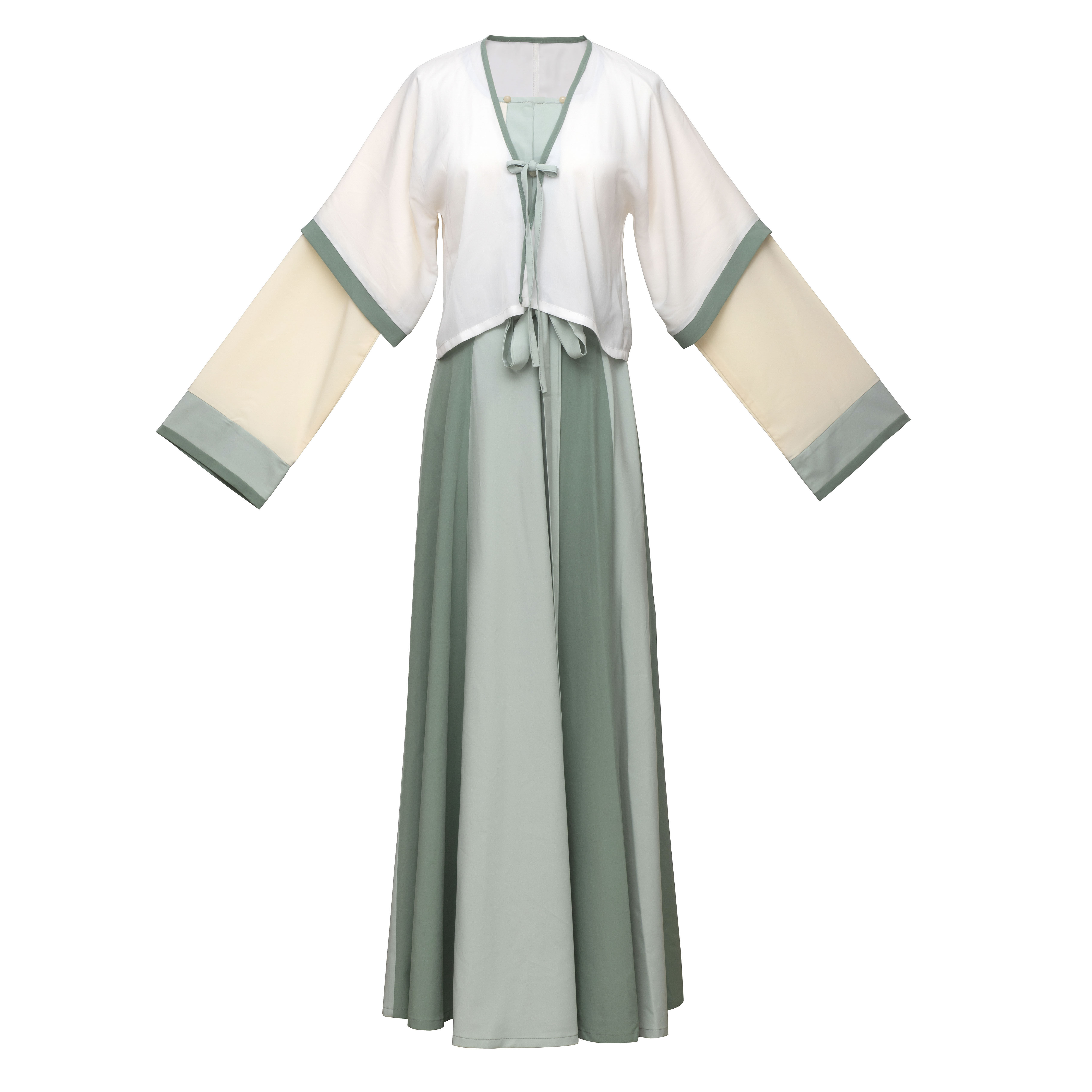 卿如故原创白菜汉服唐制唐背子半臂十二摆破裙圆领大襟衫新款促销