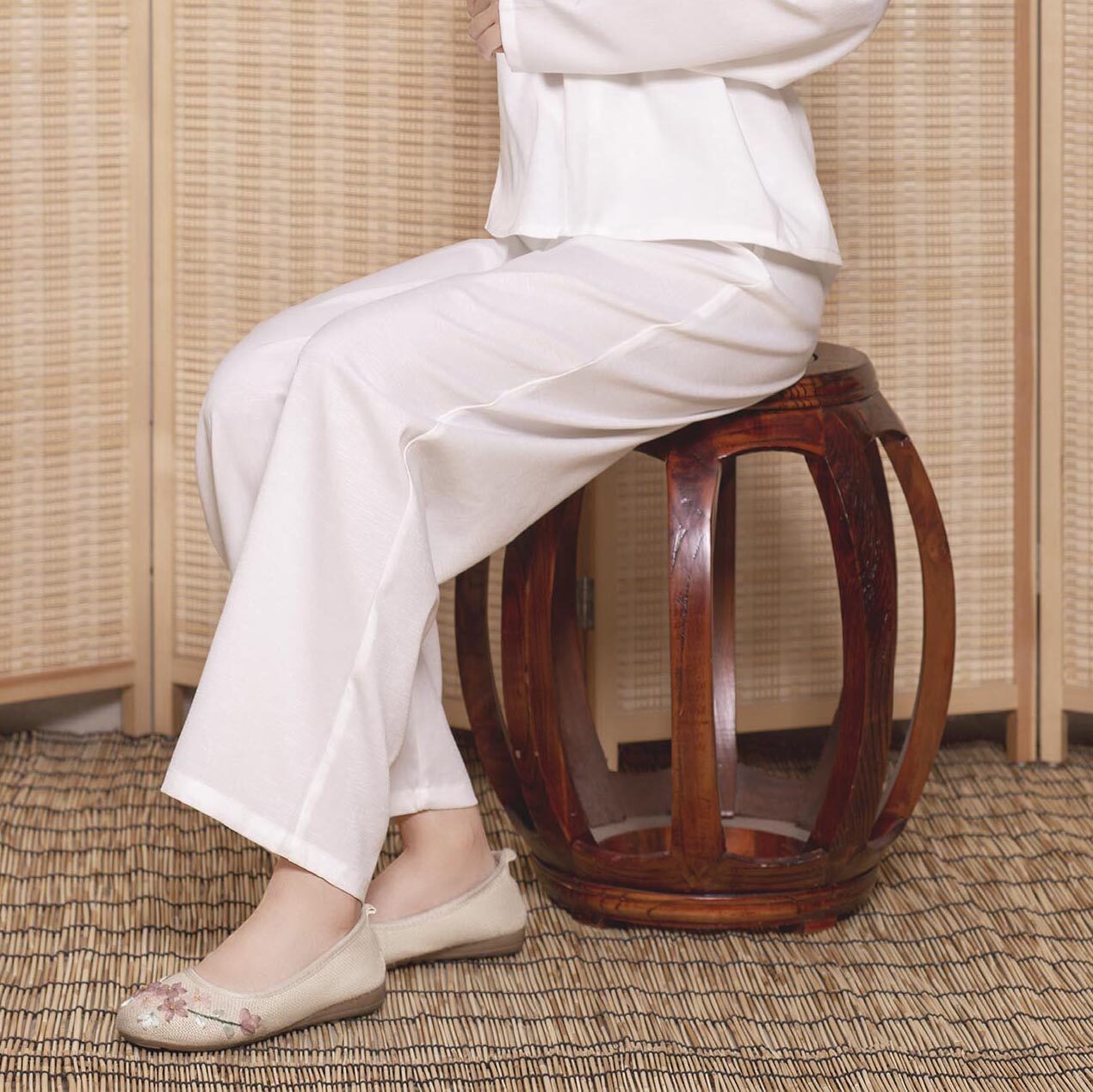 如故白菜汉服衬裙衬裤中裤白色日常松紧走光民族服装