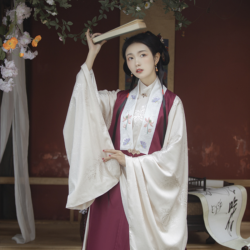 卿如故原创白菜汉服明制比甲绣花加长破肩甲一春秋款新品纯色促销 - 图1