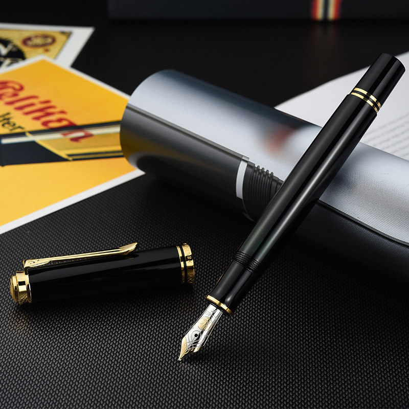 钢笔pelikan百利金14k帝王系列m600树脂方形墨水钢笔