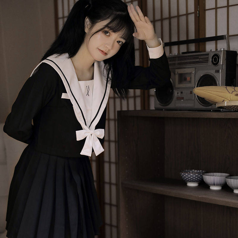 网红jk制服学院套装暗黑水手服大码学生校服