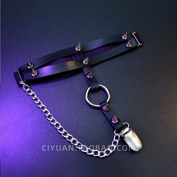 Lolita cyberpunk goth rivets sock clips garters abby leg straps hot girl leg rings y2k chain leg accessories