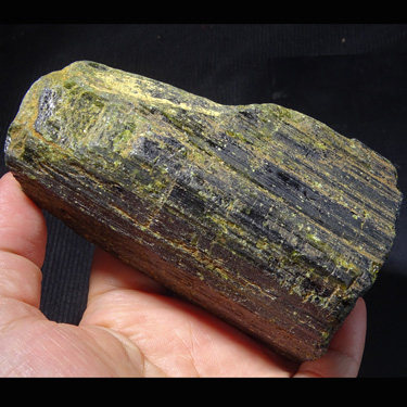 千蕊天然墨绿碧玺原石摆件电气石原矿把玩矿标摆件