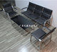 Simple and fashionable metal leather backrest sofa Business conference guest reception office sofa 113 sofa set Simple and fashionable metal leather backrest sofa Business conference guest reception office sofa 113 sofa set