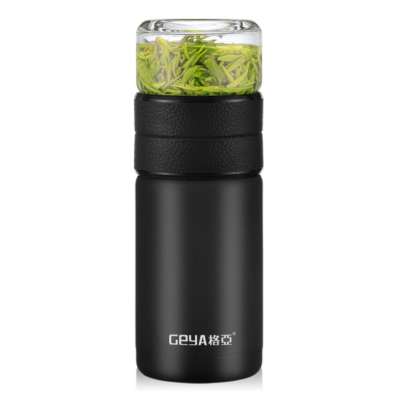 德国geya茶水分离泡茶杯保温杯男士不锈钢茶杯随手杯便携水杯定制