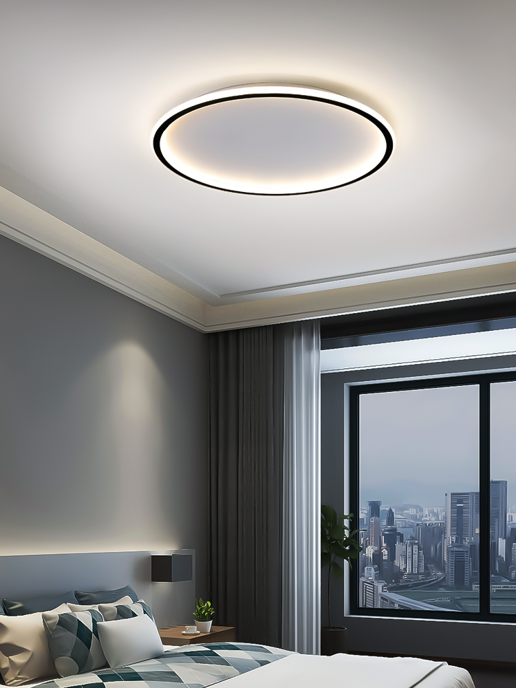 北欧超薄led吸顶灯现代简约主卧创意圆形书房小客客厅吸顶灯