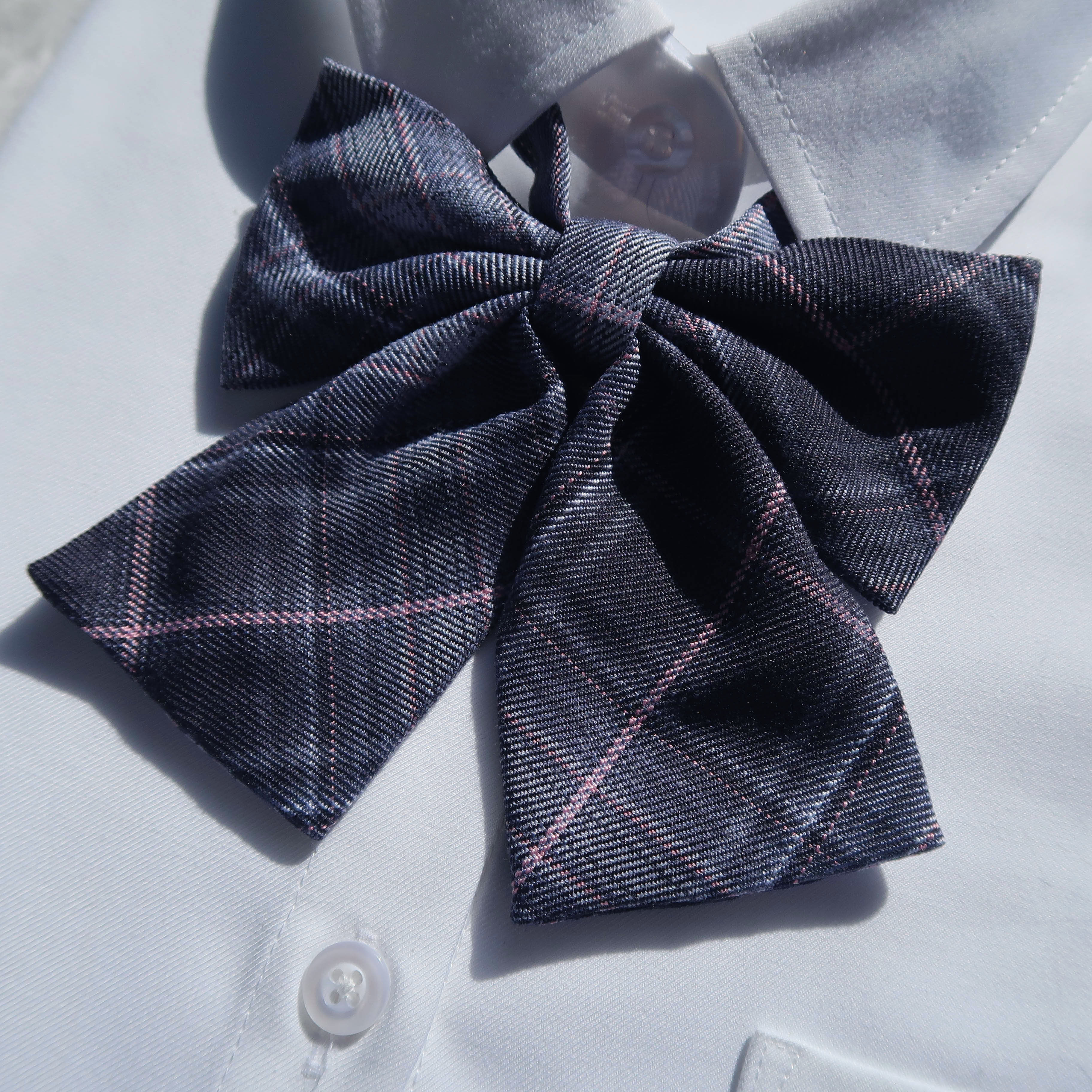 领结深蓝色jk现货原创平角闪耀微光小物领结