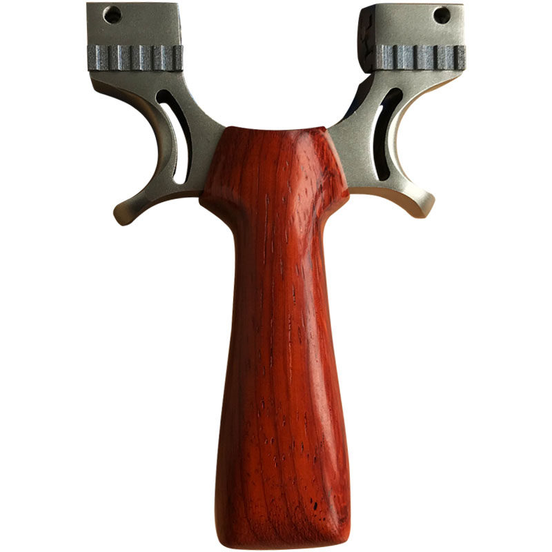 高级弹弓经典一把抓手工木制实木瞄准料304不锈钢大威力扁皮弹工