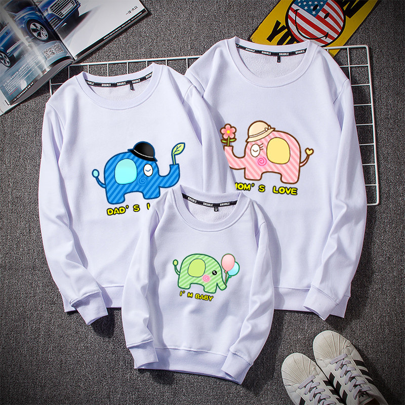 亲子装创意母子四口秋装一家卫衣洋气女装潮母亲子装