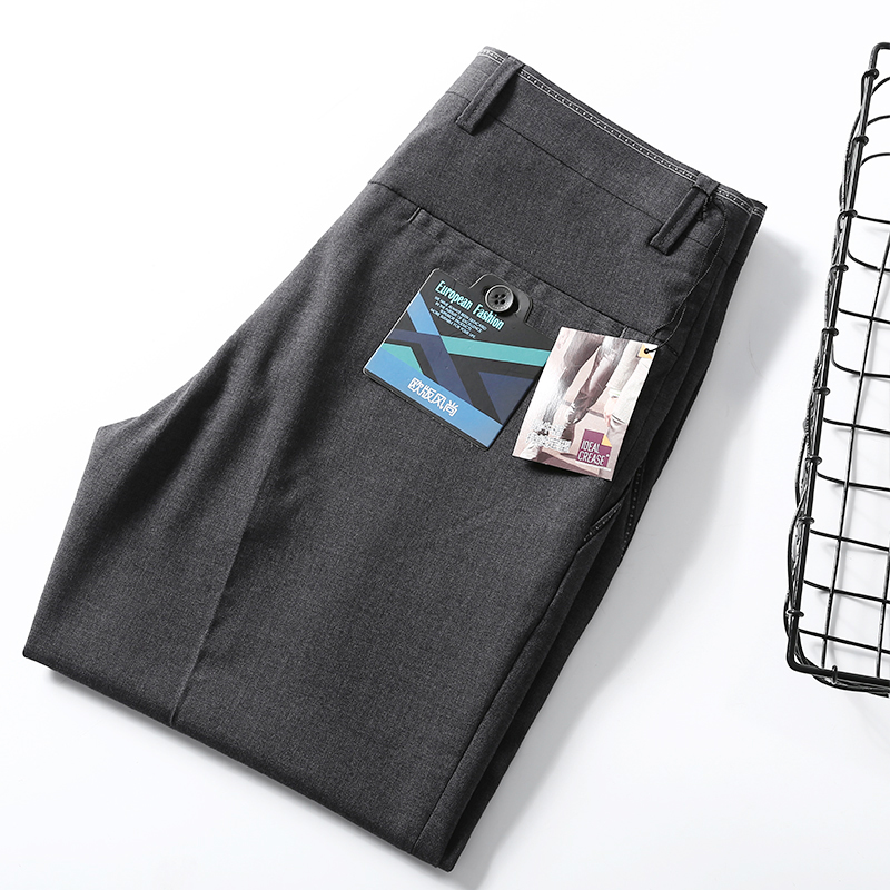 高品！手慢无！外贸男装剪标西裤男薄款透气免烫抗皱商务休闲裤
