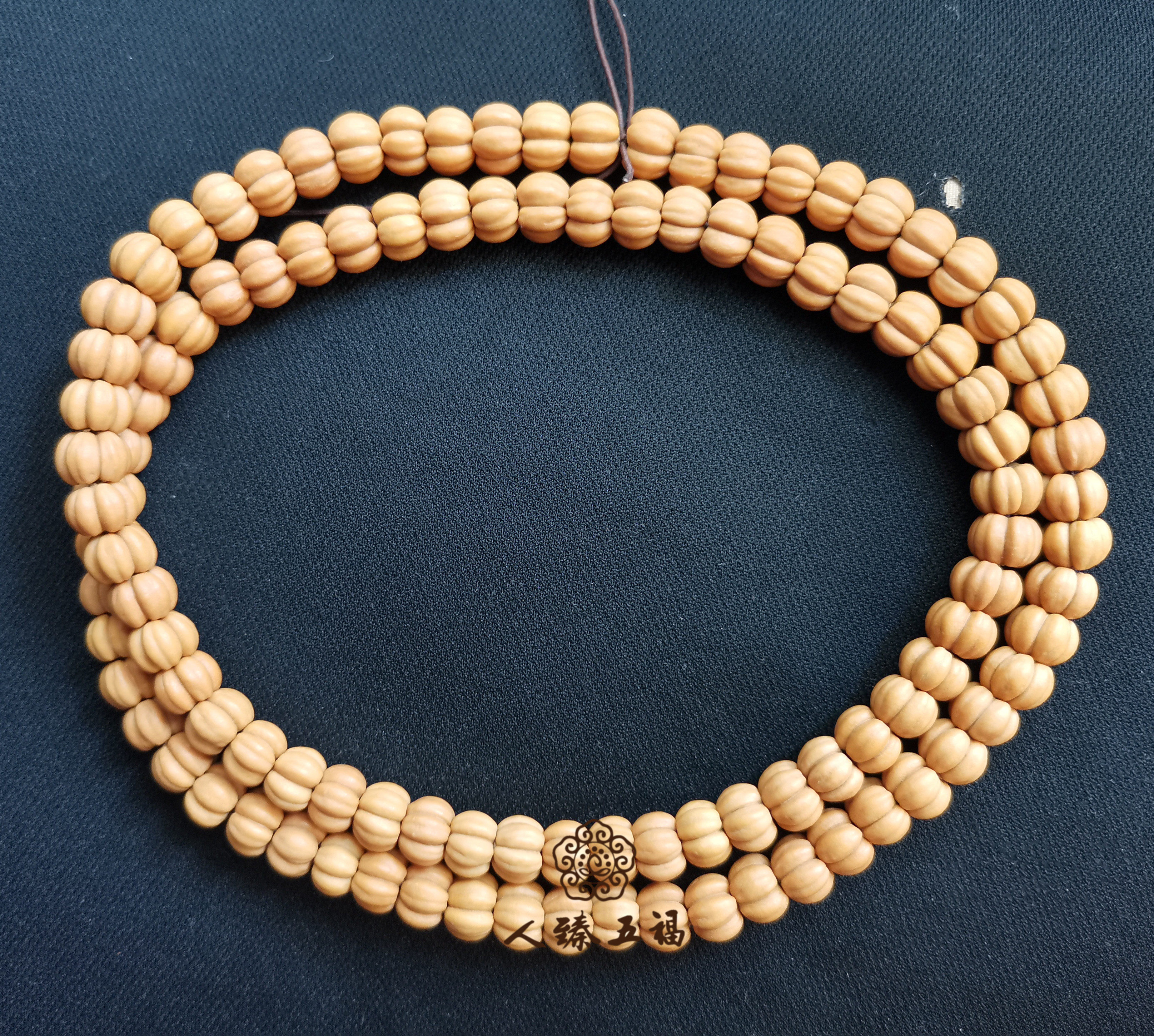 五福人臻山楂核手串脖挂男女单佛珠念珠项链佛珠