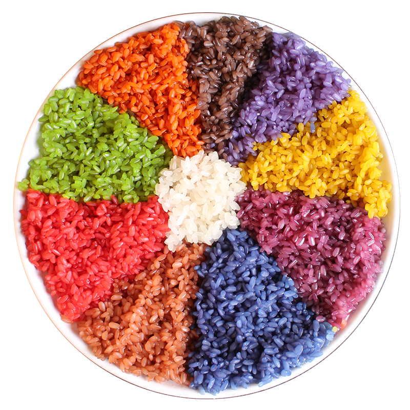 五彩彩米植物染料米饭染色七彩粽子饭团彩色糯米