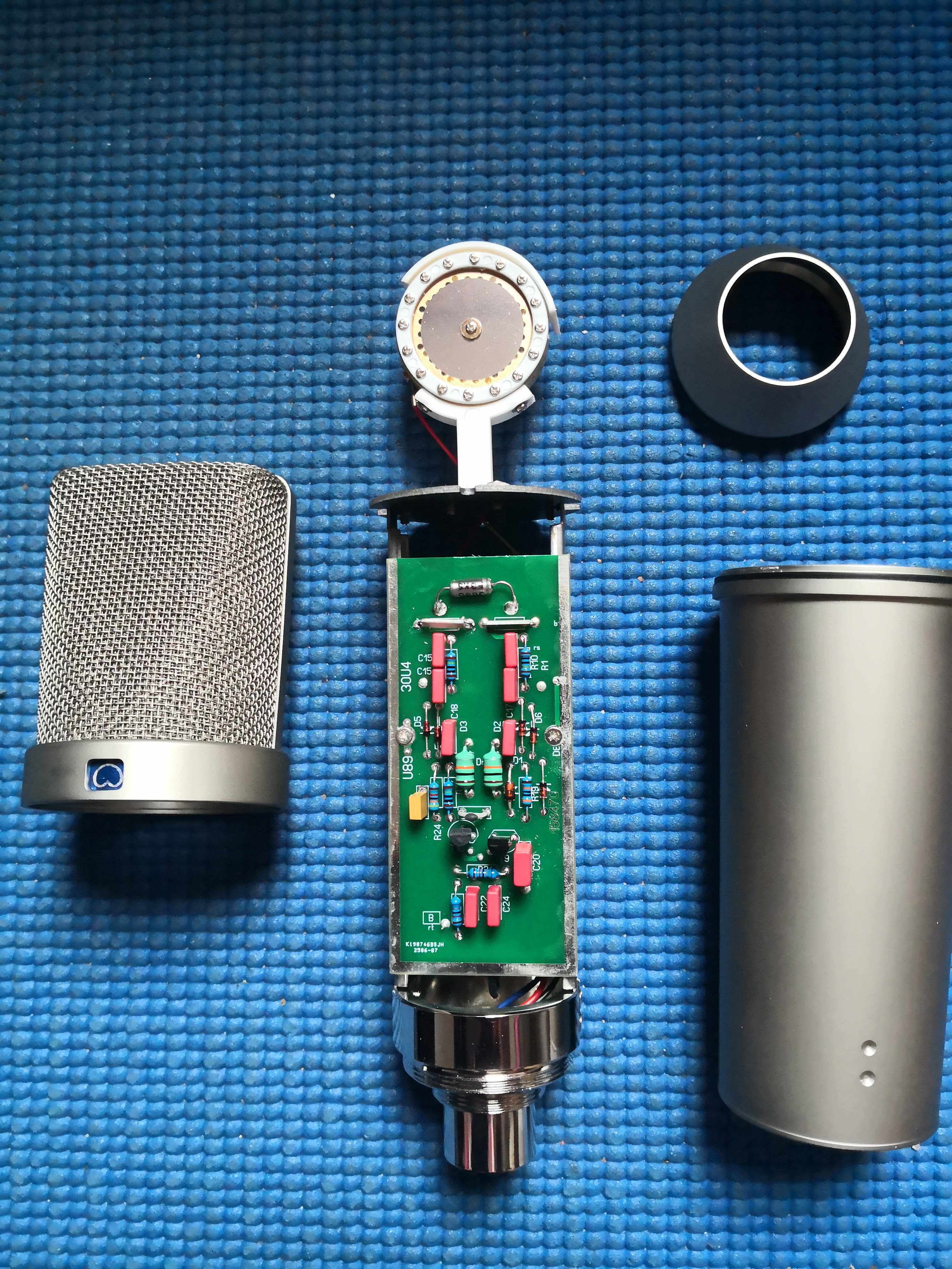 u87录音棚34mm大振膜48v电容麦克风手工订制作diy纽曼专业用话筒