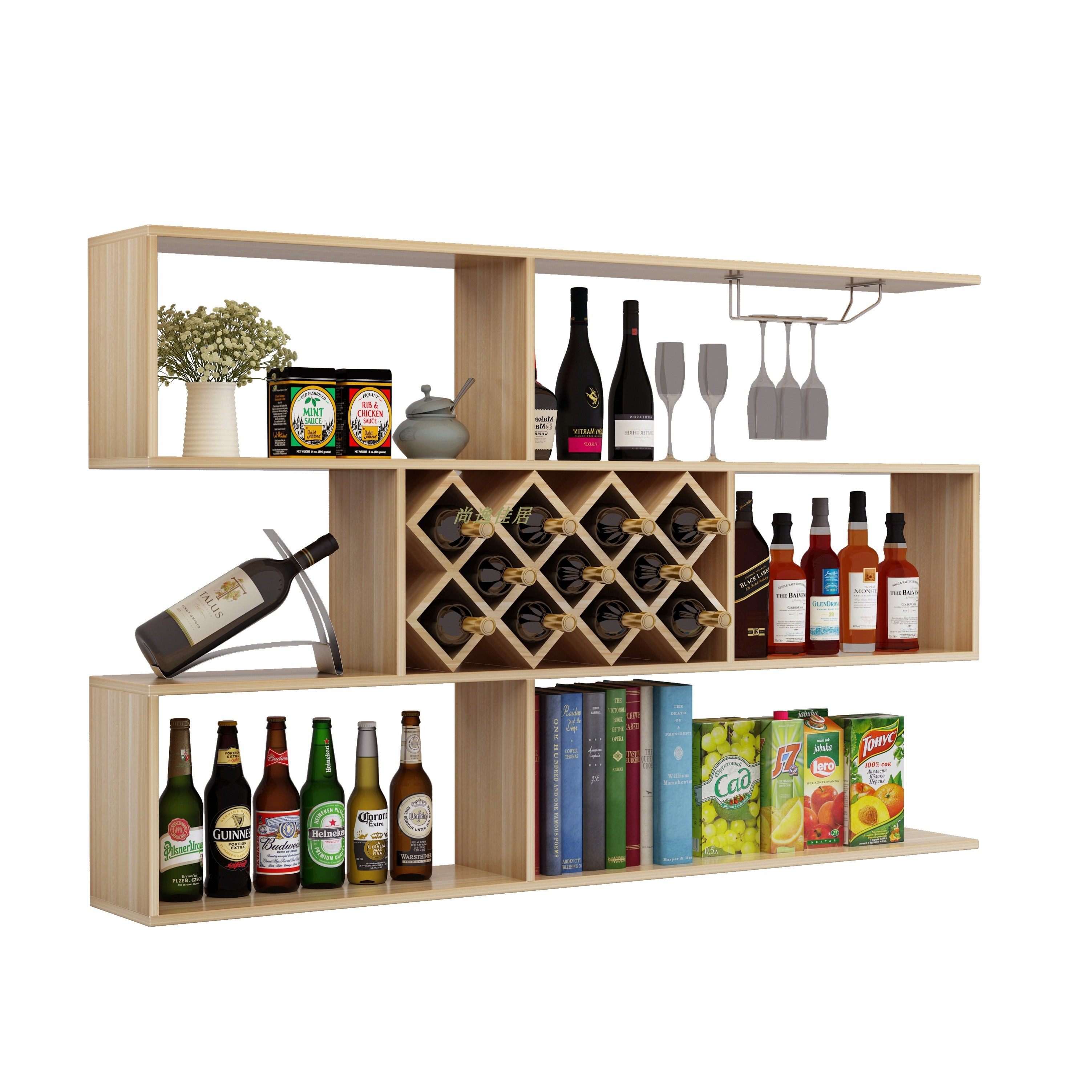 简约现代酒架酒柜壁挂式餐厅饭店墙上悬挂式红酒酒架