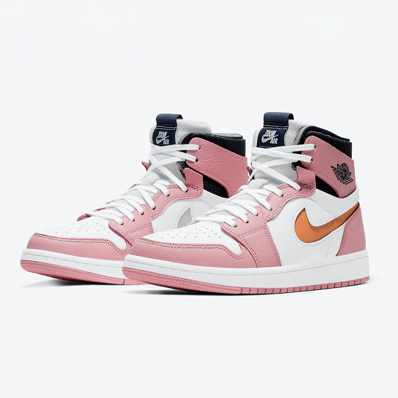 洛城airjordanzoomaj1粉红红釉樱花花粉情人节篮球鞋