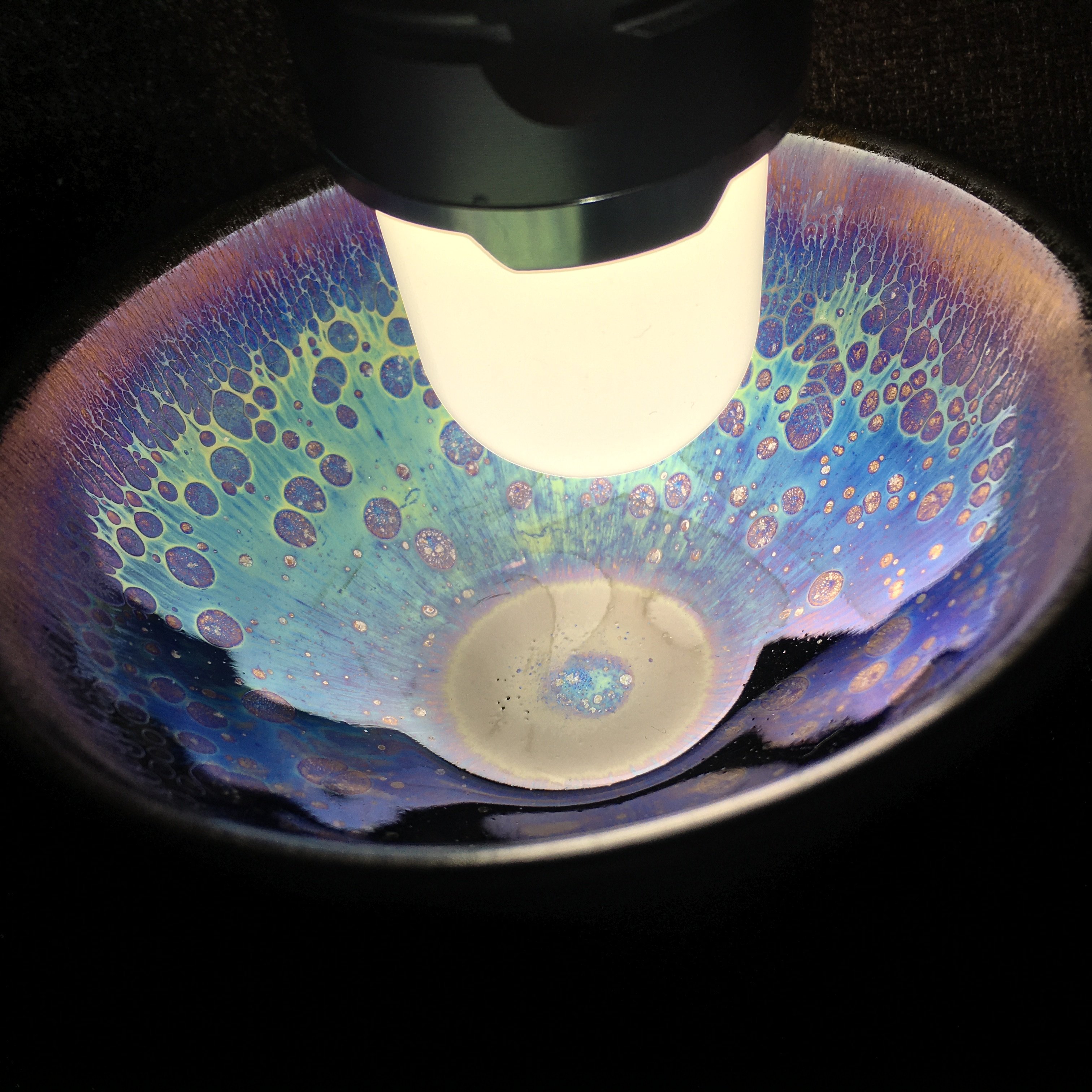 徐祖亮七彩曜变油滴建盏色釉陶瓷中式复古古风茶杯