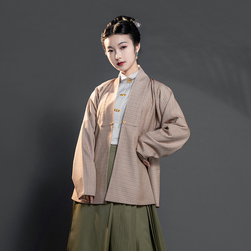 汉服松塔明制对襟短袄日常汉服