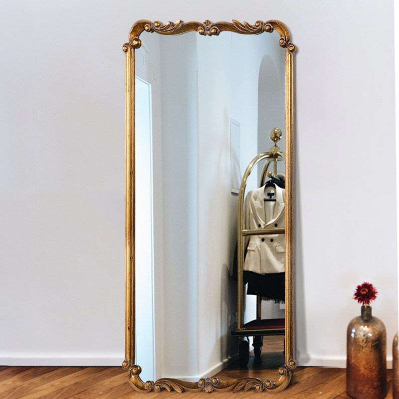 欧式复古全身镜轻奢玄关挂镜浴室镜衣帽间镜穿衣镜家用简约试衣镜