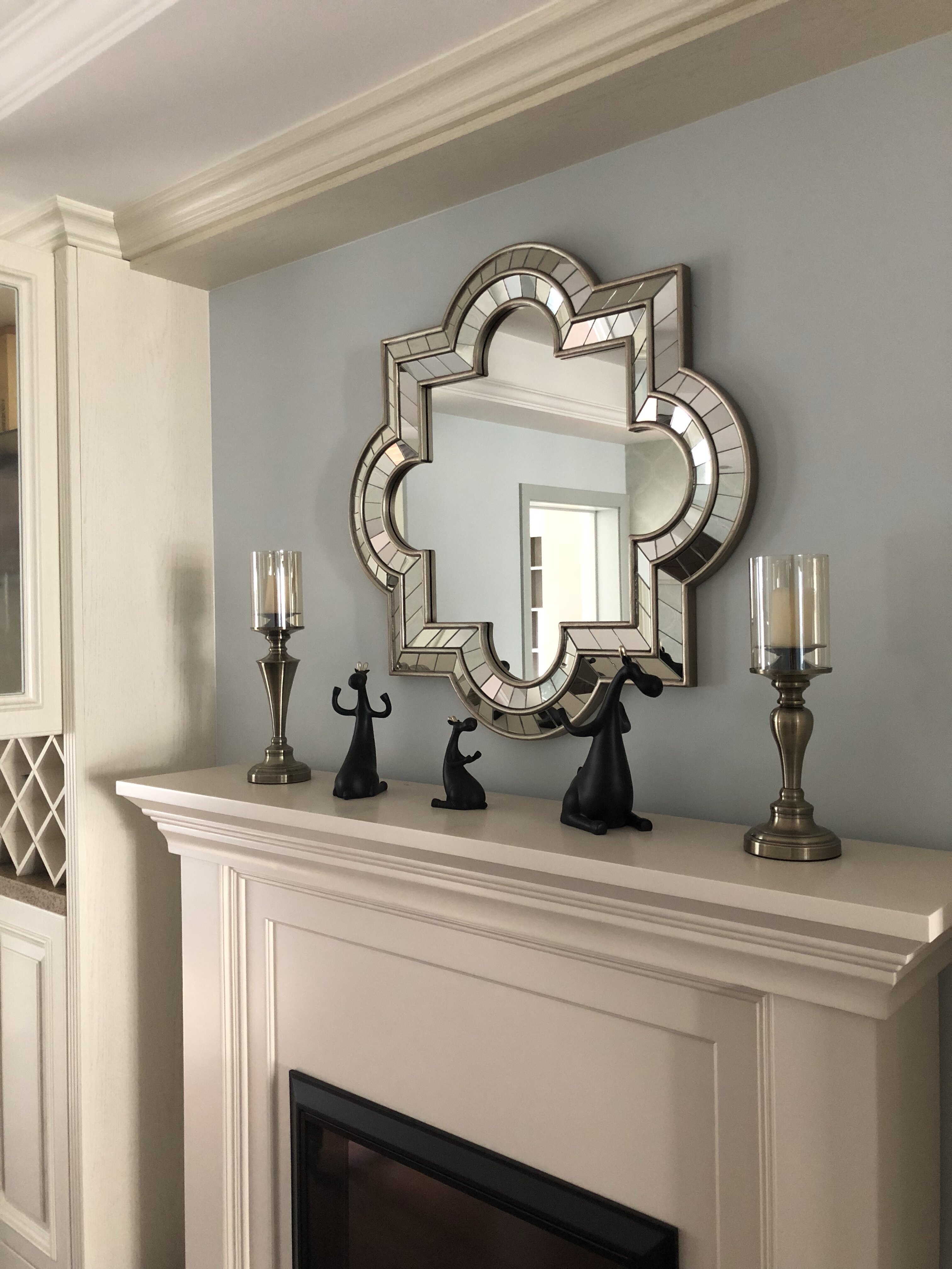 简约约素装饰床头墙上挂镜现代现代美美式玄关化妆镜