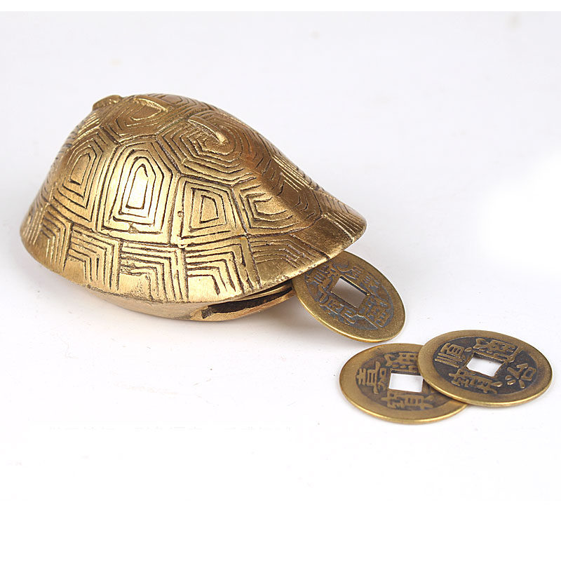 乌龟壳摇卦风水用品大师阴阳先生工具龟壳带解摆件