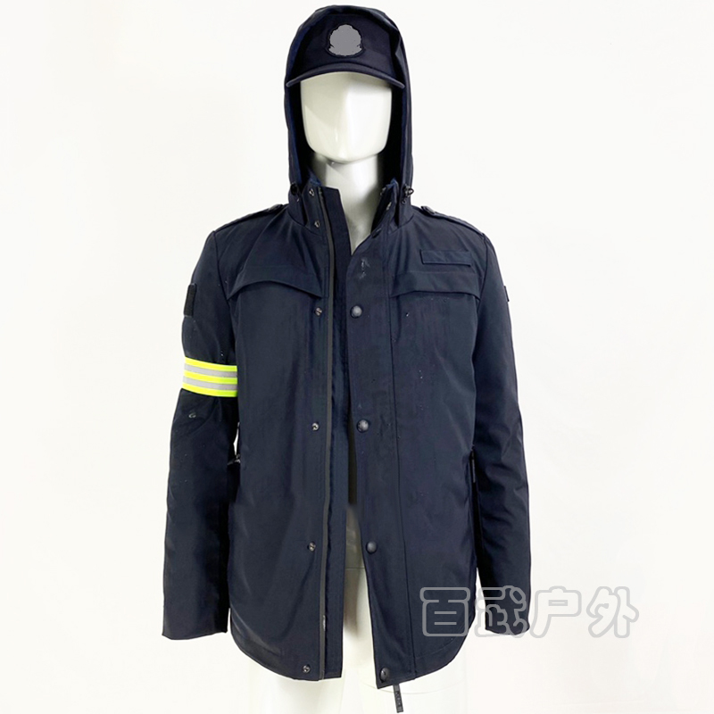 战术羽绒服冲锋衣冬户外防寒防水防泼藏蓝色勤务多功能棉服冬季