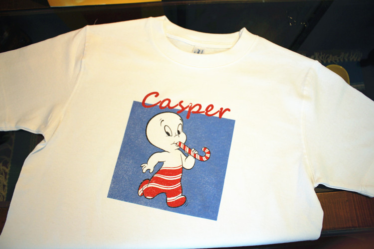 casper原宿短袖男潮宽松bf风情侣装简约咔叽复古鬼马小精灵t恤