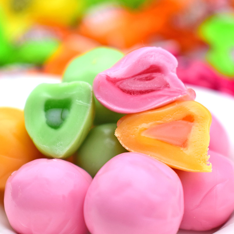 软糖俄罗斯进口彩球果酱夹心喜糖500克包装特价糖果