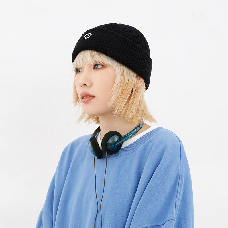 beamlife20a原创一个笑脸毛线男女复古瓜皮皮帽日系帽子