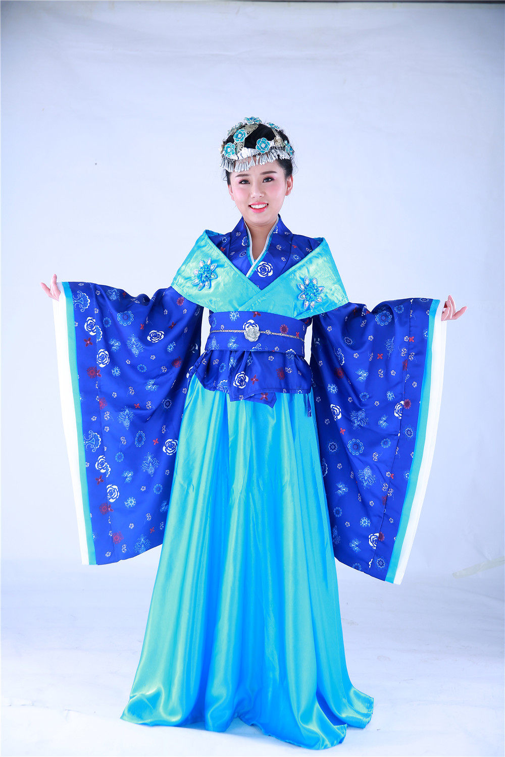 古装汉服影楼写真宫廷改良襦裙仙女古筝演出服民族服装