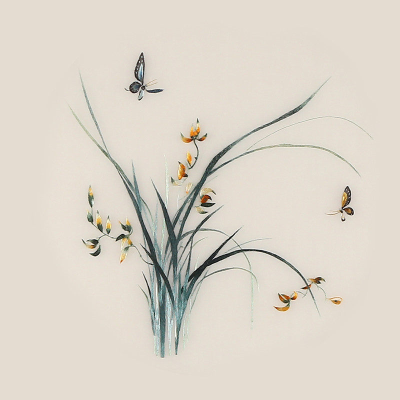 苏绣初学蝴蝶兰花针迹入门简约刺绣包初学材料苏绣