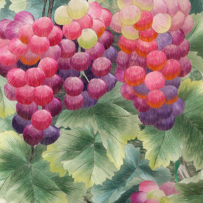 苏绣成品挂画横款手工刺绣葡萄客厅餐厅卧室苏绣