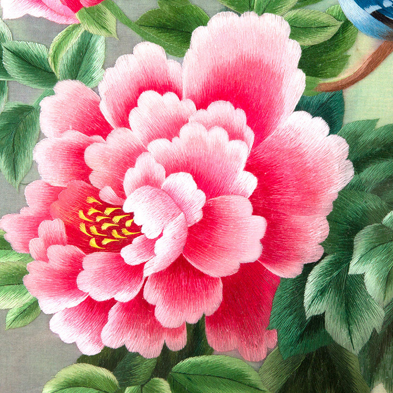 苏绣成品手工刺绣丝精精品牡丹花花开富贵客厅玄关苏绣