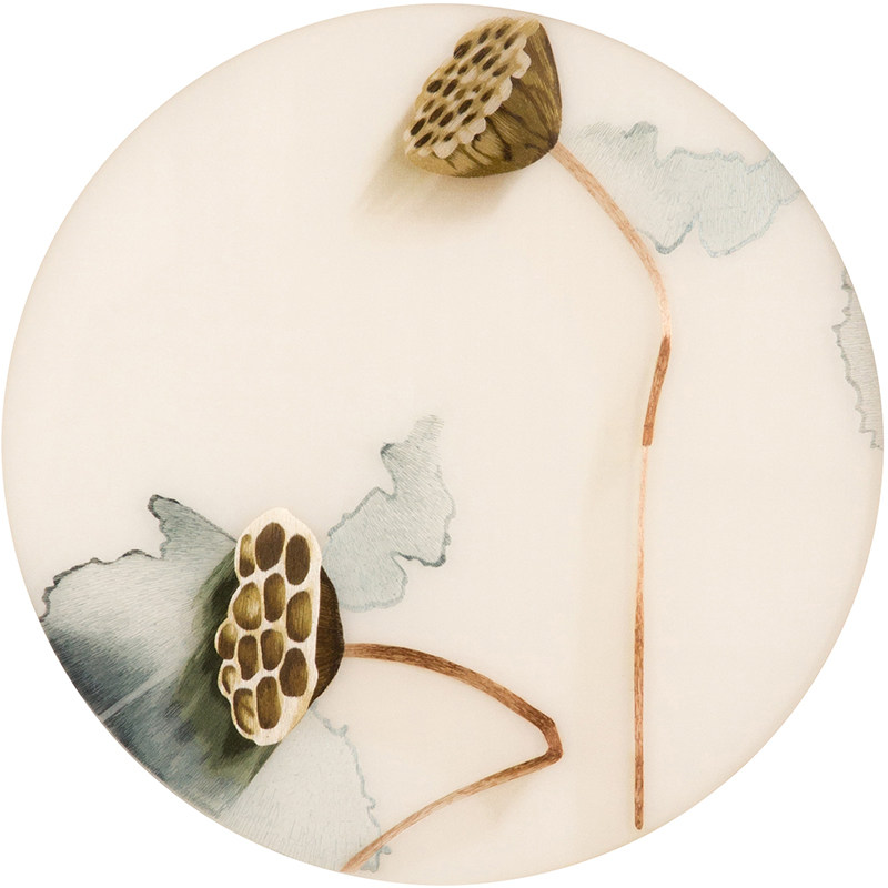 苏绣荷叶荷花针迹入门学自刺绣包初材料自绣苏绣