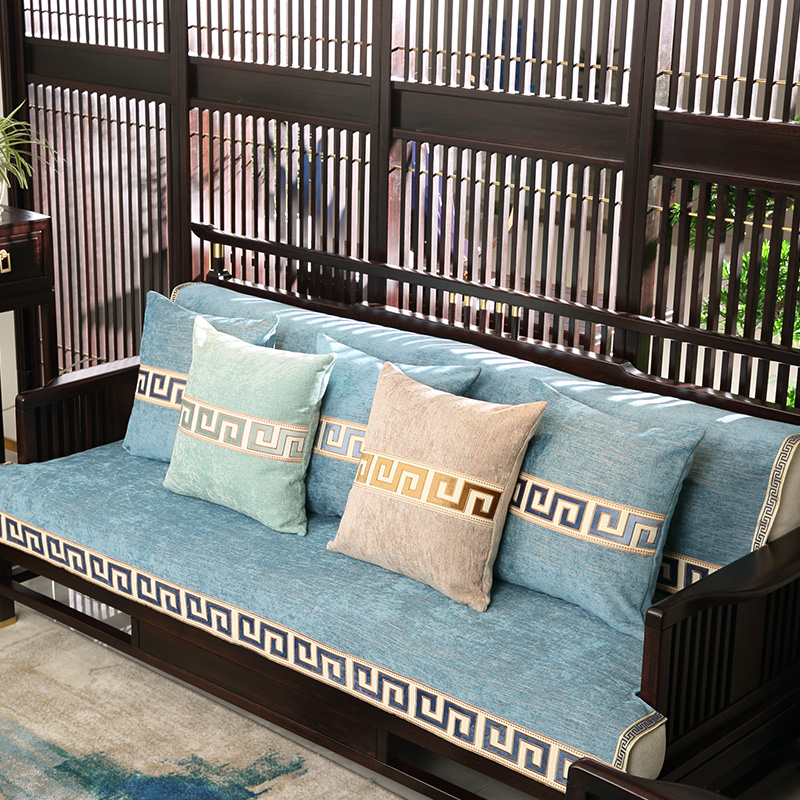 沙发垫新中式套罩防滑盖布四季通用垫子红木沙发坐垫实木全包靠背