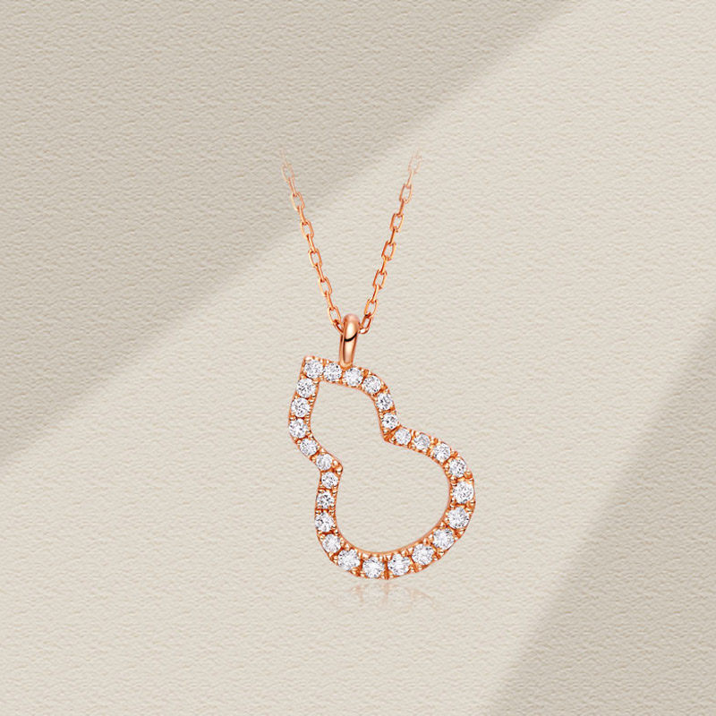 venti梵迪小幸18k彩金金葫芦项链素链颈饰红宝石颈饰