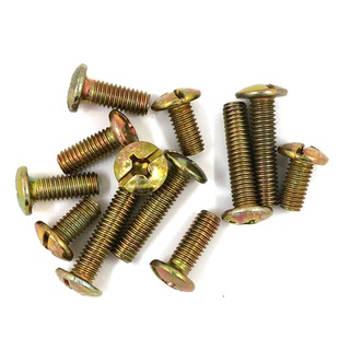 机螺丝钉m5 平尾机牙十字槽元 彩锌十一字大扁头螺丝