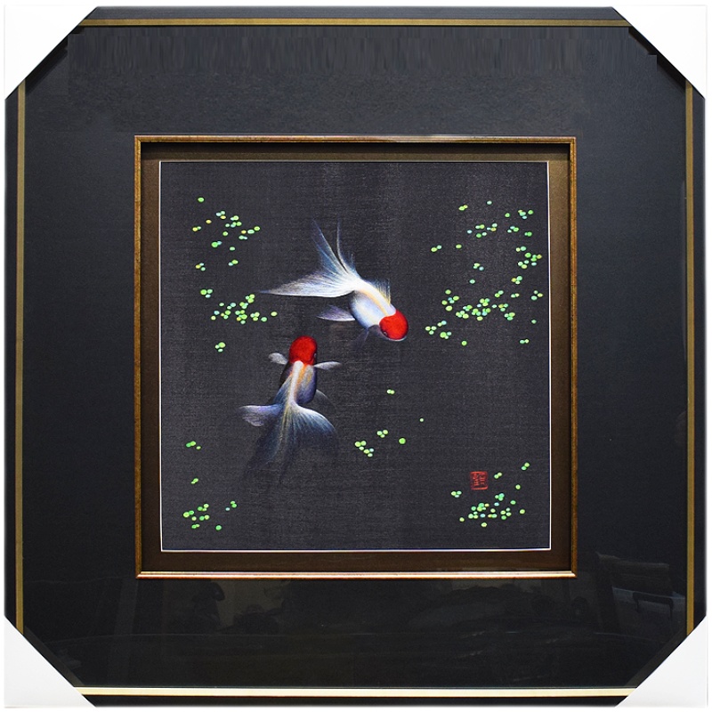 苏绣顾氏餐厅成品金鱼金玉满堂年年有余乔迁礼品刺绣