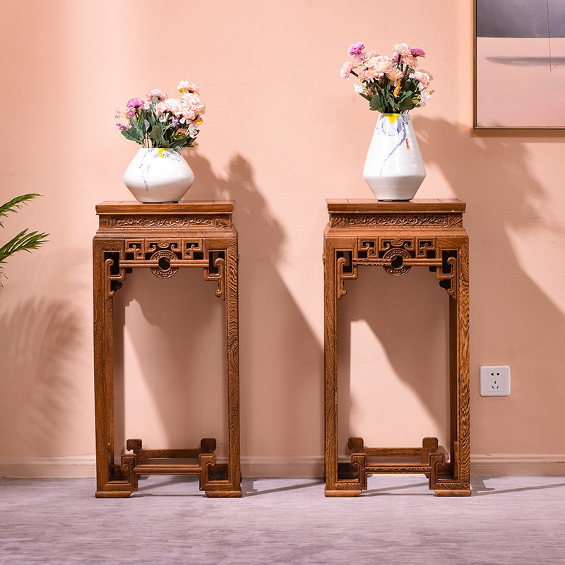 花架红木家具鸡翅木实木红木中式明清古典花瓶仿古花架