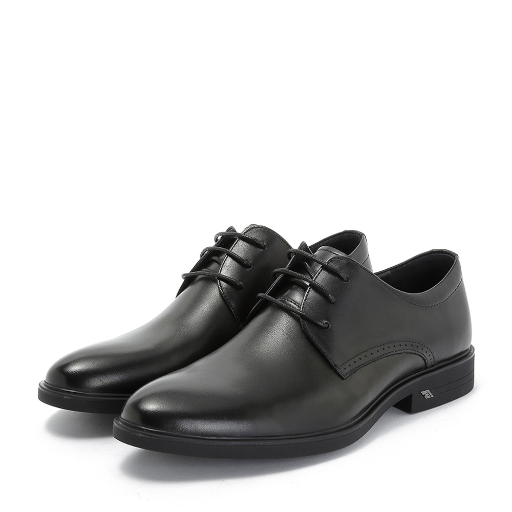 2020新款百丽男鞋5tv02黑色牛皮皮革皮革商商务单鞋